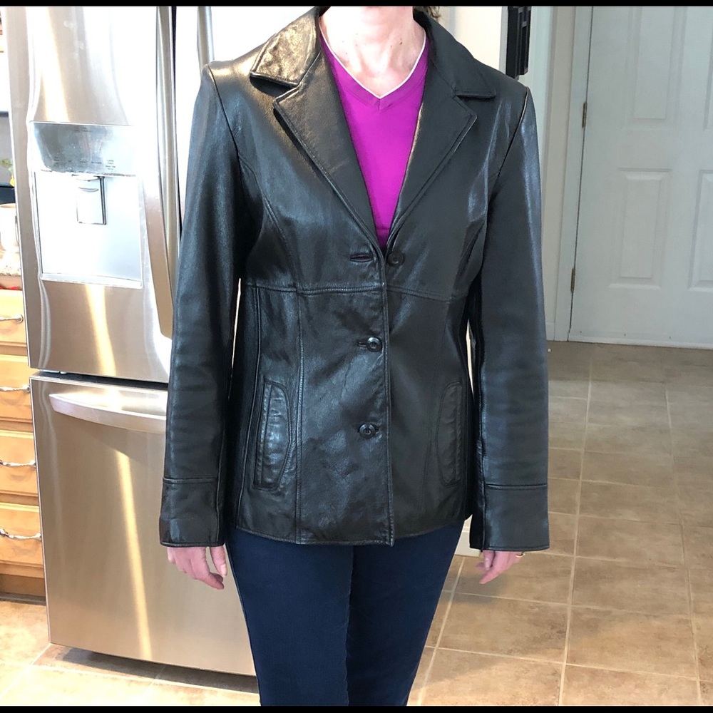 Wilsons Maxima Leather Jacket Coat Black Size Medium - Picture 16 of 17